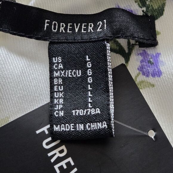 NWT Forever 21 White Floral Spaghetti Strap Jumpsuit. Large. Beach Resort Boho - Picture 8 of 10